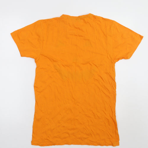 Brave Soul Womens Orange  Cotton Basic T-Shirt Size XS Crew Neck - Pumpkin