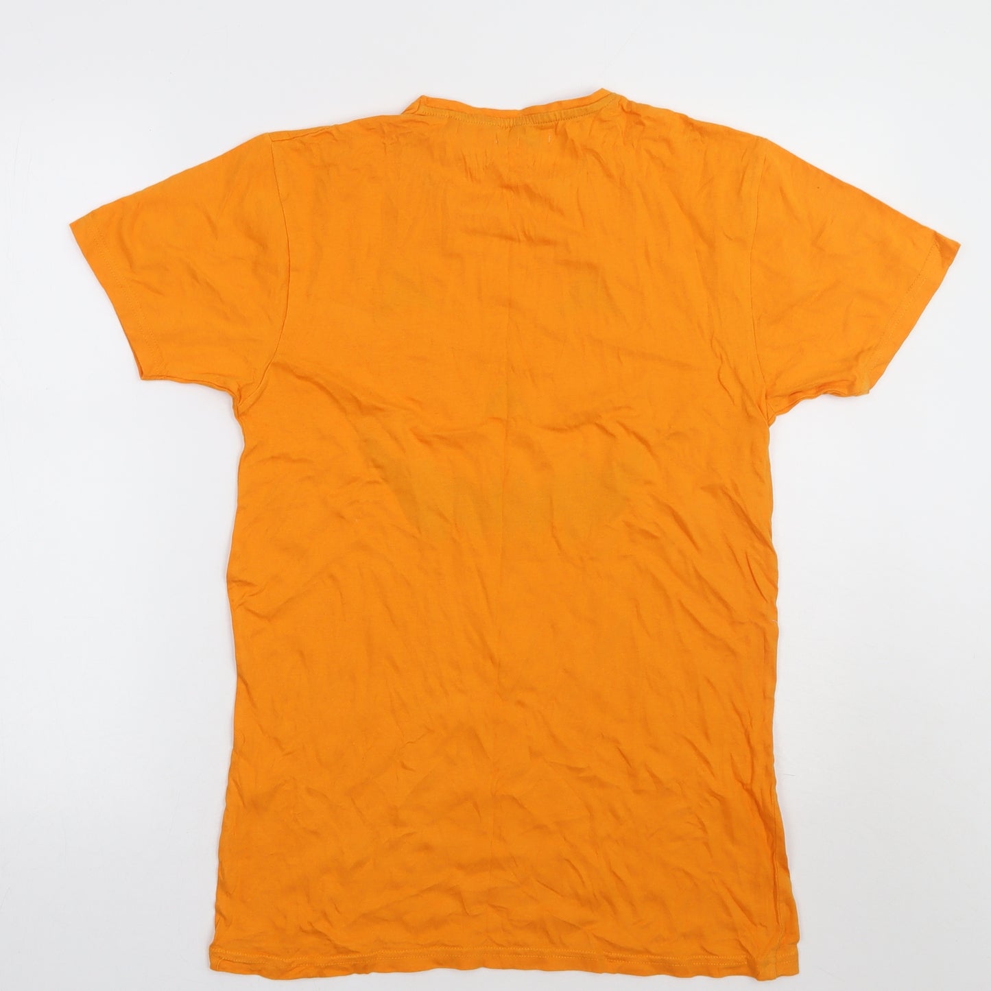 Brave Soul Womens Orange  Cotton Basic T-Shirt Size XS Crew Neck - Pumpkin