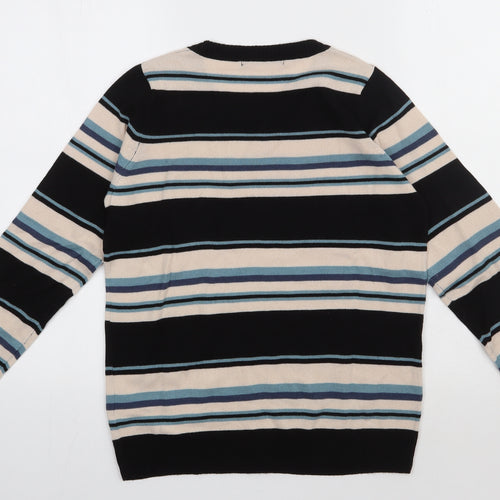 Marks and Spencer Womens Multicoloured Striped Acrylic Pullover Sweatshirt Size 12  Pullover