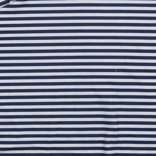 I SAW IT FIRST Womens Blue Striped Polyester Pullover Sweatshirt Size 8  Pullover