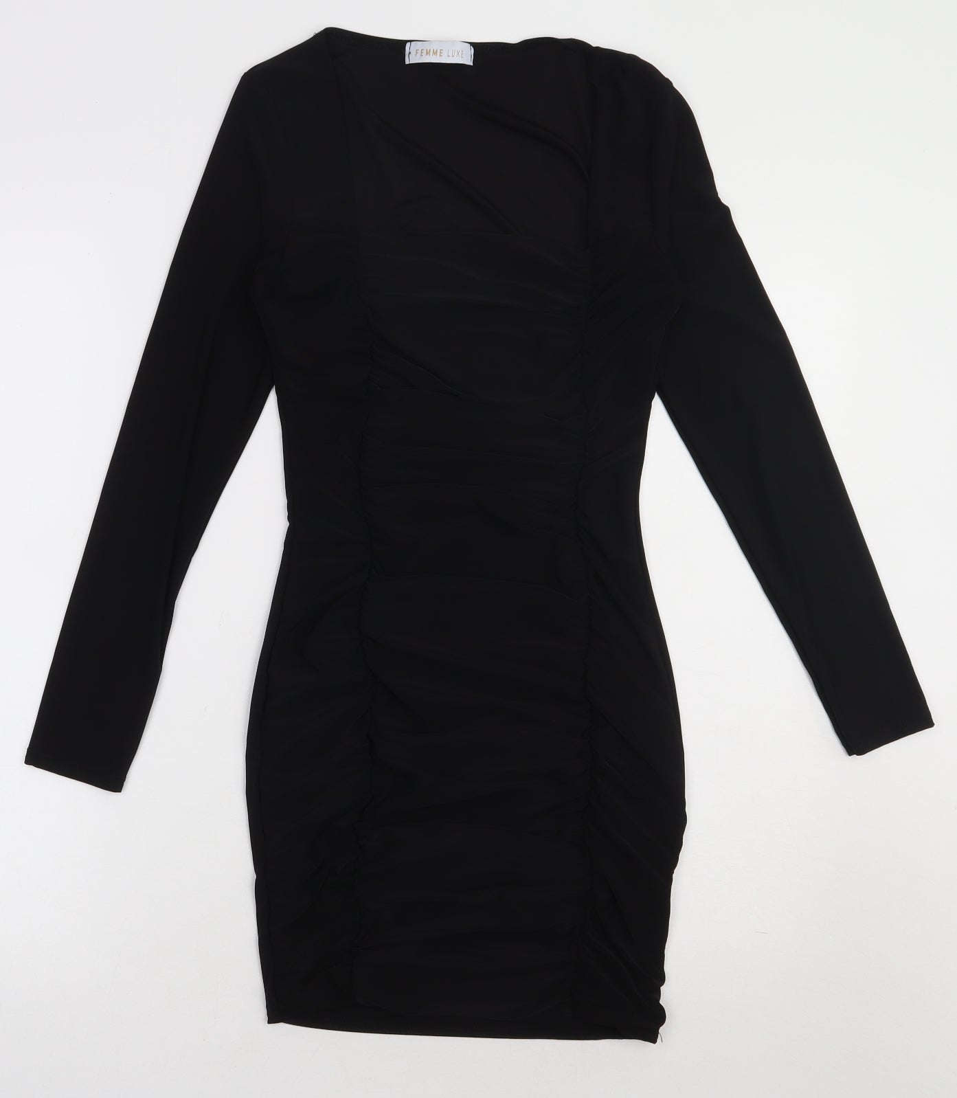 femme luxe Womens Black  Polyester Bodycon  Size 8  Square Neck Pullover