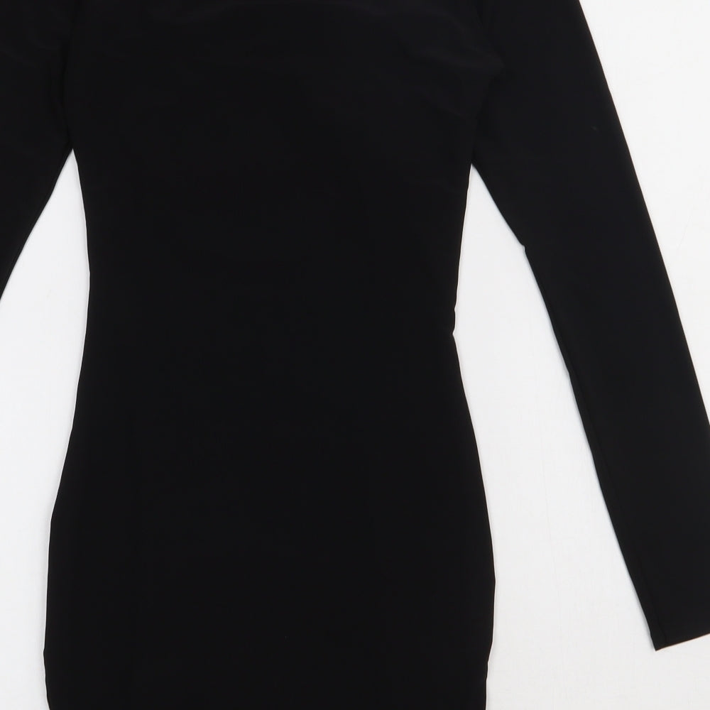 femme luxe Womens Black  Polyester Bodycon  Size 8  Square Neck Pullover