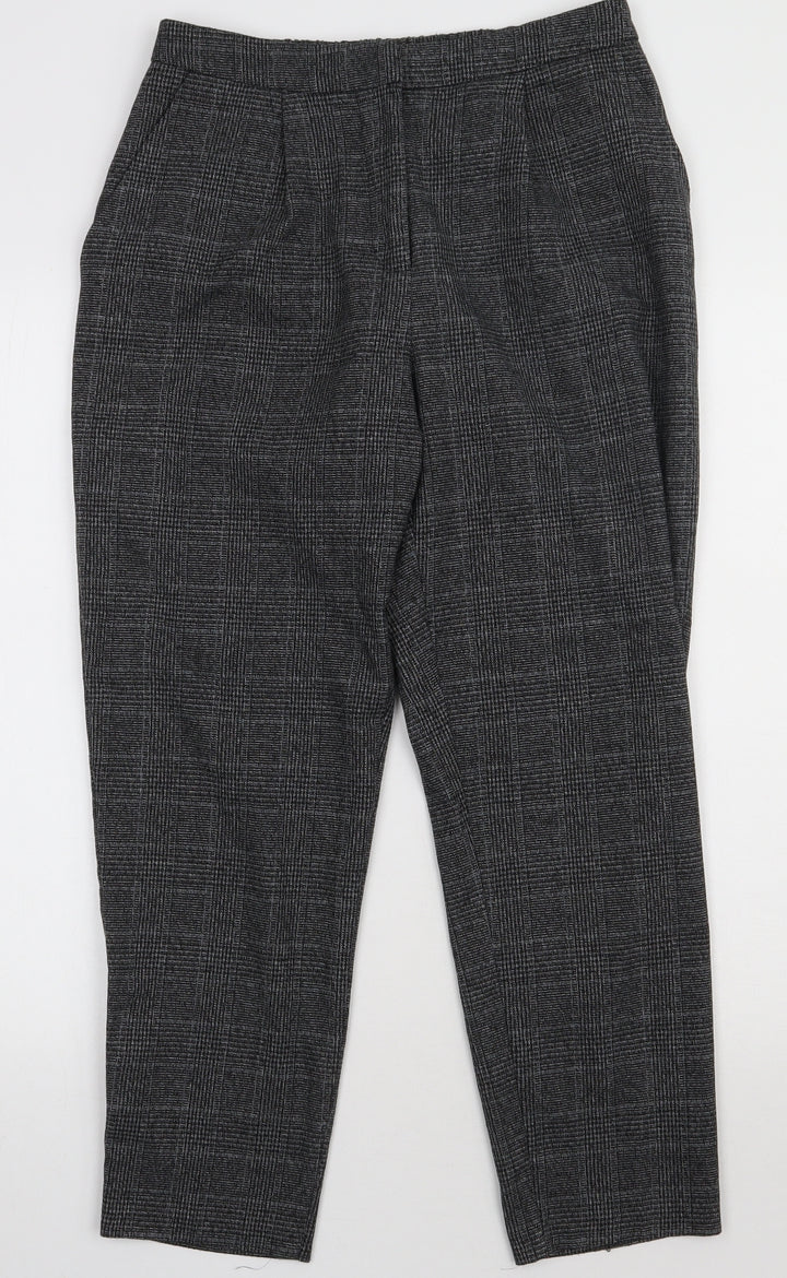 New Look Womens Grey Polyester Trousers Size 10 L28 in Regular Hook & Eye