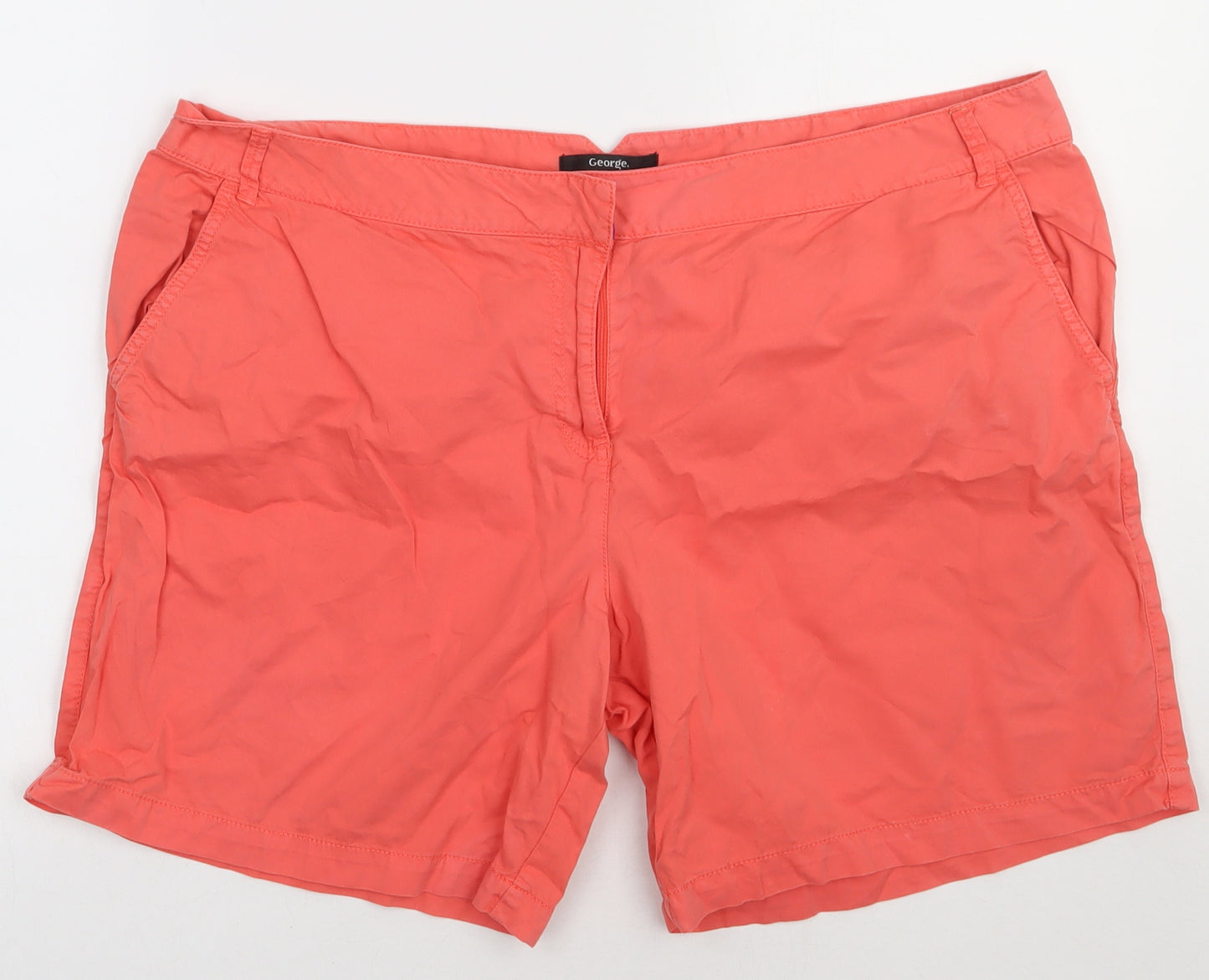 George Womens Pink  Cotton Bermuda Shorts Size 18 L10 in Regular Button