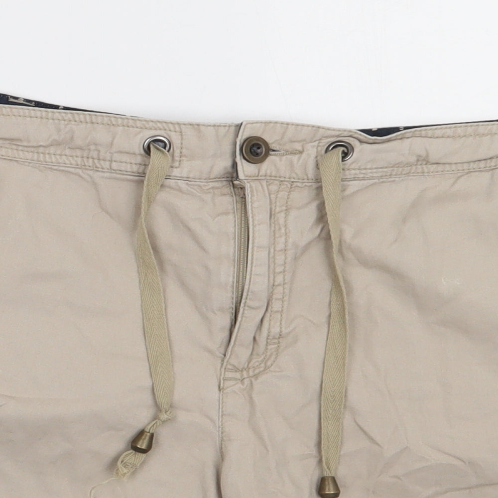 F&F Womens Beige  Cotton Cargo Shorts Size 18 L8 in Regular Button