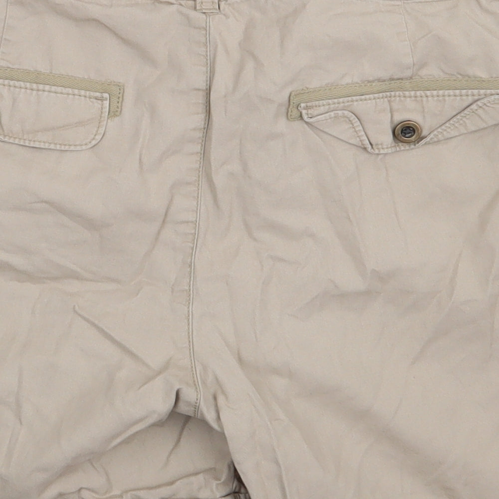 F&F Womens Beige  Cotton Cargo Shorts Size 18 L8 in Regular Button