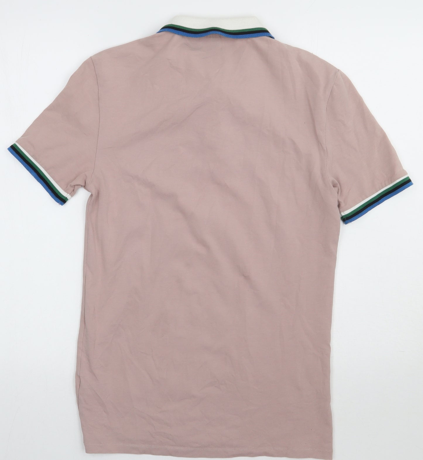ASOS Mens Beige  Cotton  Polo Size M Collared Button