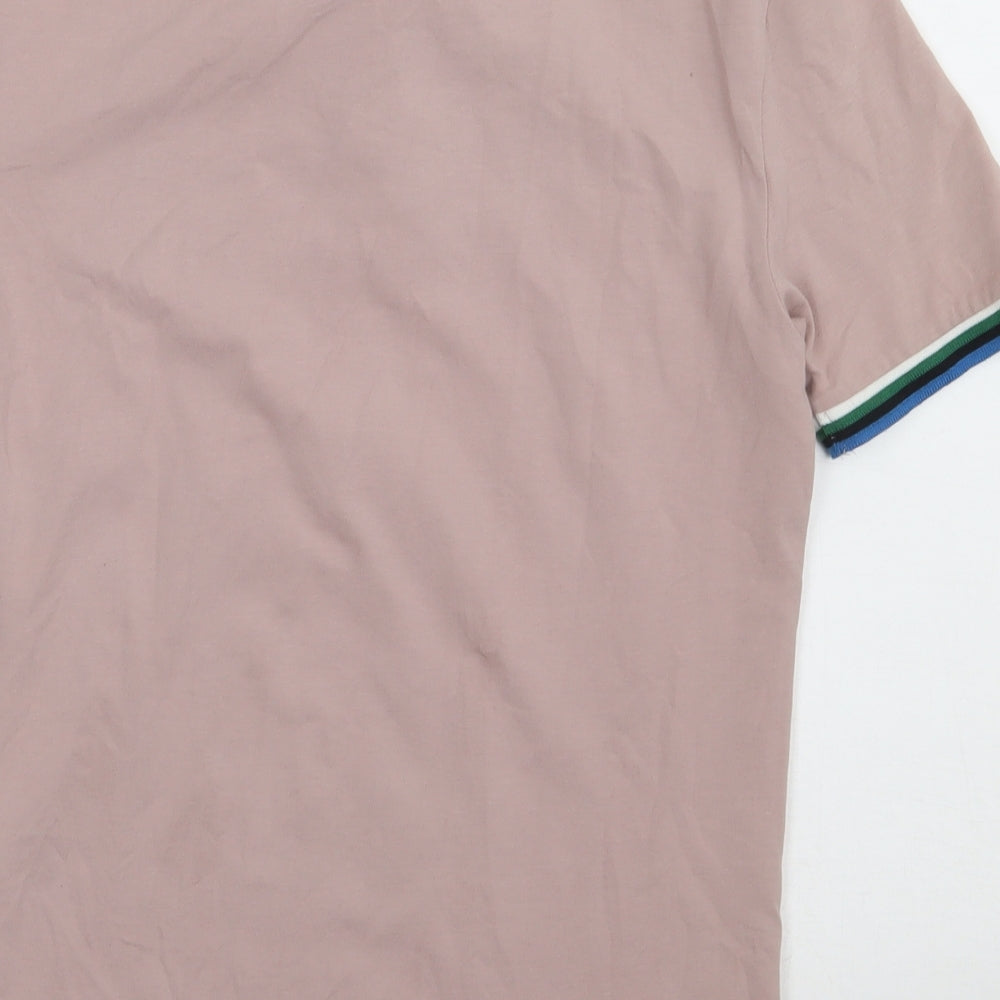 ASOS Mens Beige  Cotton  Polo Size M Collared Button