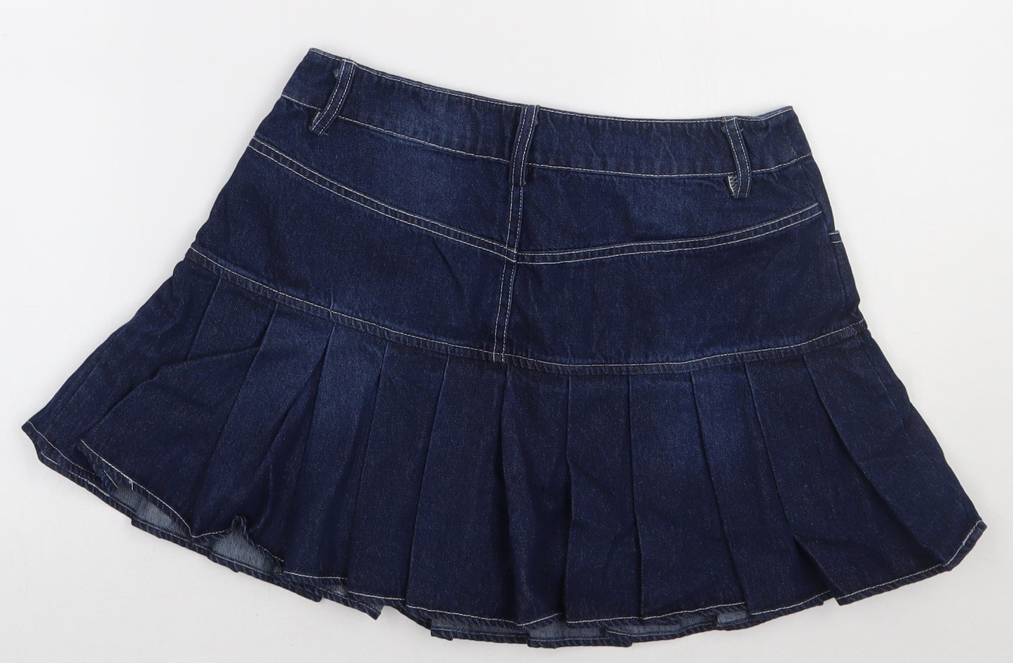SheIn Womens Blue  Cotton Mini Skirt Size S   Button