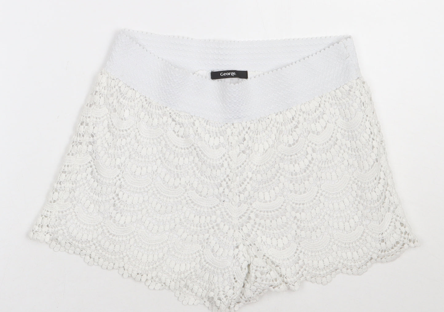George Womens White  Cotton Bermuda Shorts Size 10  Regular