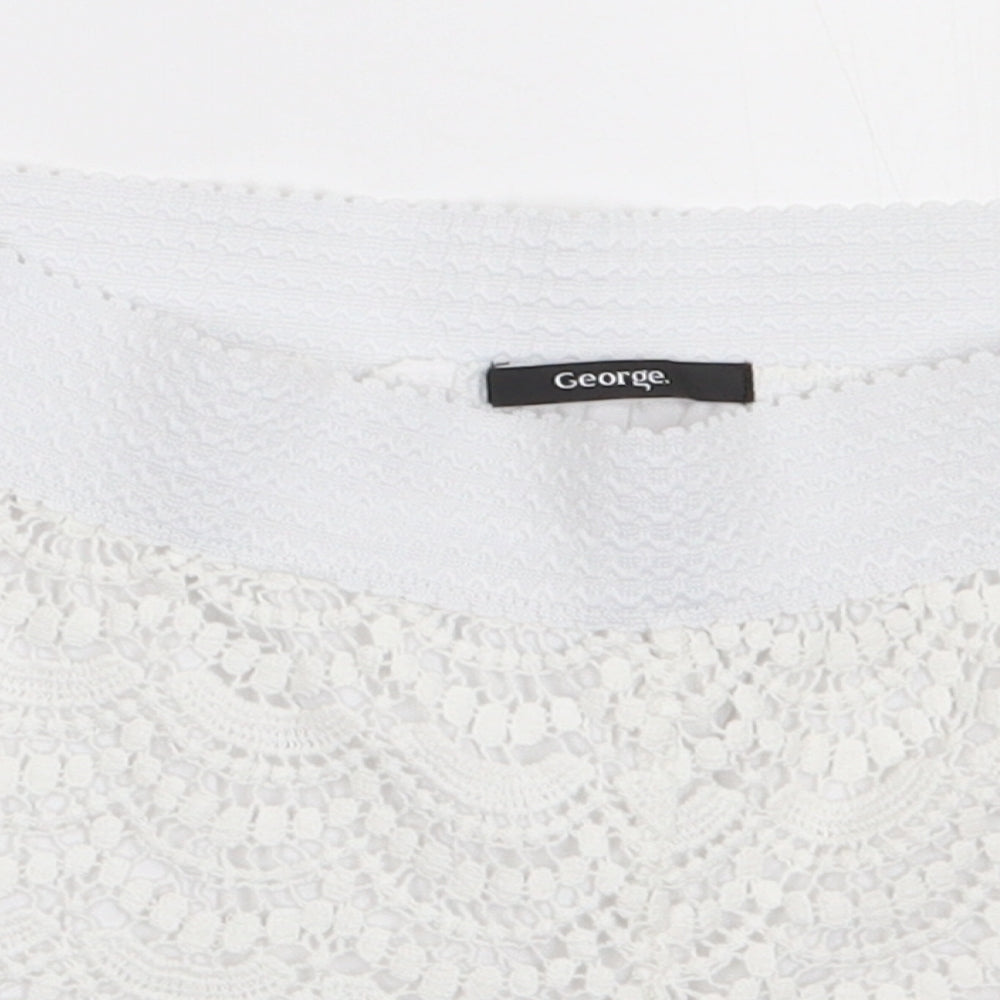 George Womens White  Cotton Bermuda Shorts Size 10  Regular