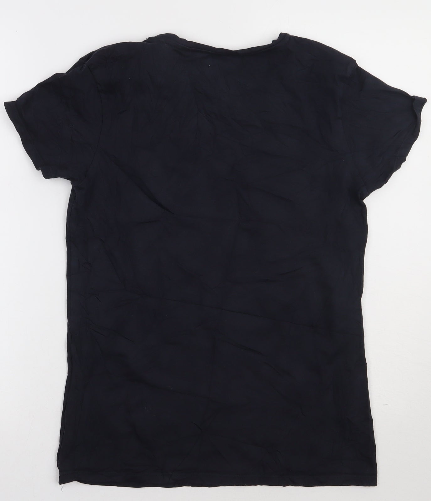 Primark Womens Blue  Cotton Basic T-Shirt Size 14 Crew Neck