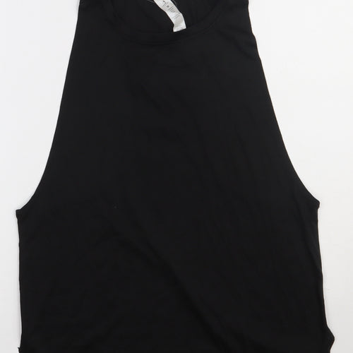 Preworn Mens Black  Polyester Basic Tank Size M Scoop Neck Pullover