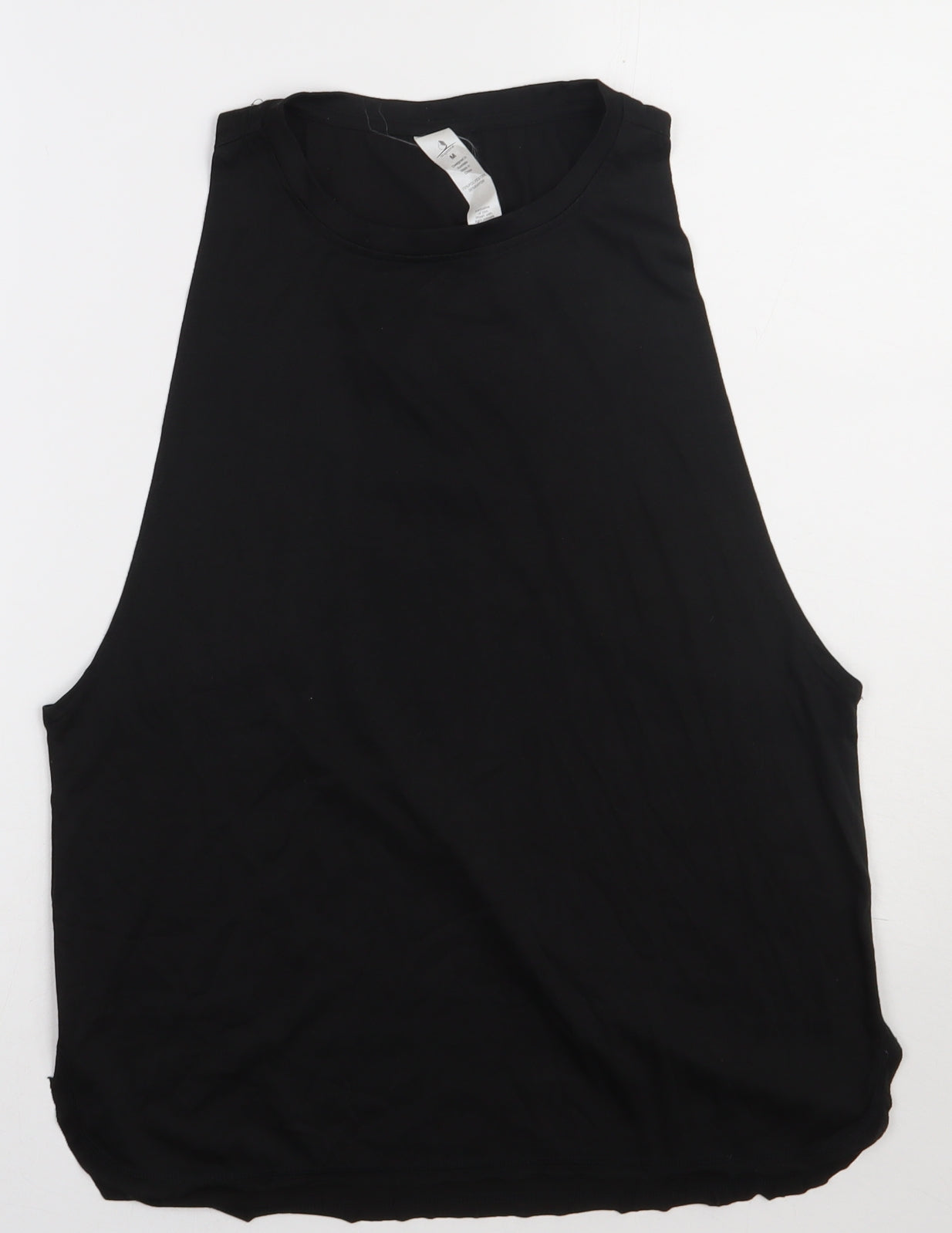 Preworn Mens Black  Polyester Basic Tank Size M Scoop Neck Pullover