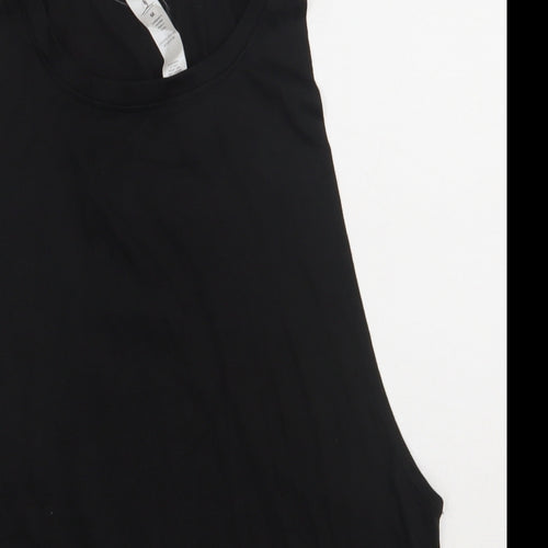 Preworn Mens Black  Polyester Basic Tank Size M Scoop Neck Pullover