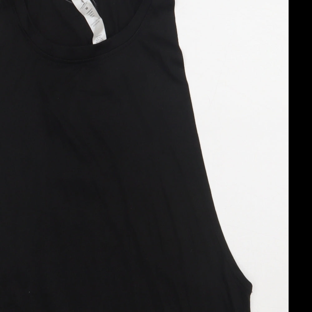 Preworn Mens Black  Polyester Basic Tank Size M Scoop Neck Pullover