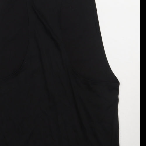 Preworn Mens Black  Polyester Basic Tank Size M Scoop Neck Pullover