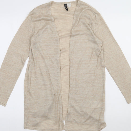 h7,m Womens Beige V-Neck  Polyester Cardigan Jumper Size S