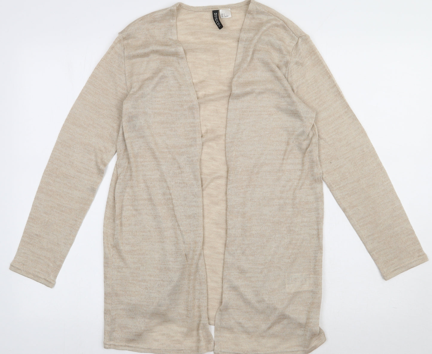 h7,m Womens Beige V-Neck  Polyester Cardigan Jumper Size S