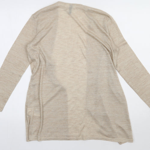 h7,m Womens Beige V-Neck  Polyester Cardigan Jumper Size S