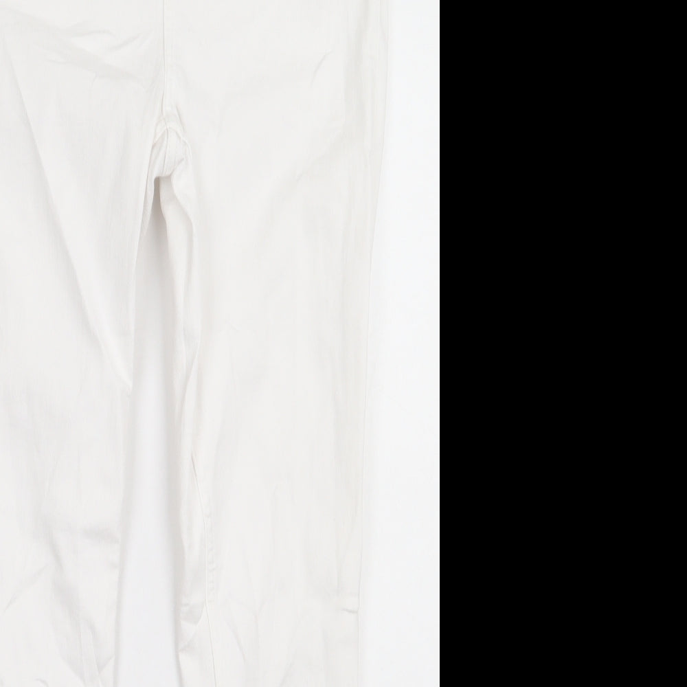 Marks and Spencer Womens White  Cotton Skinny Jeans Size 10 L30 in Regular Button