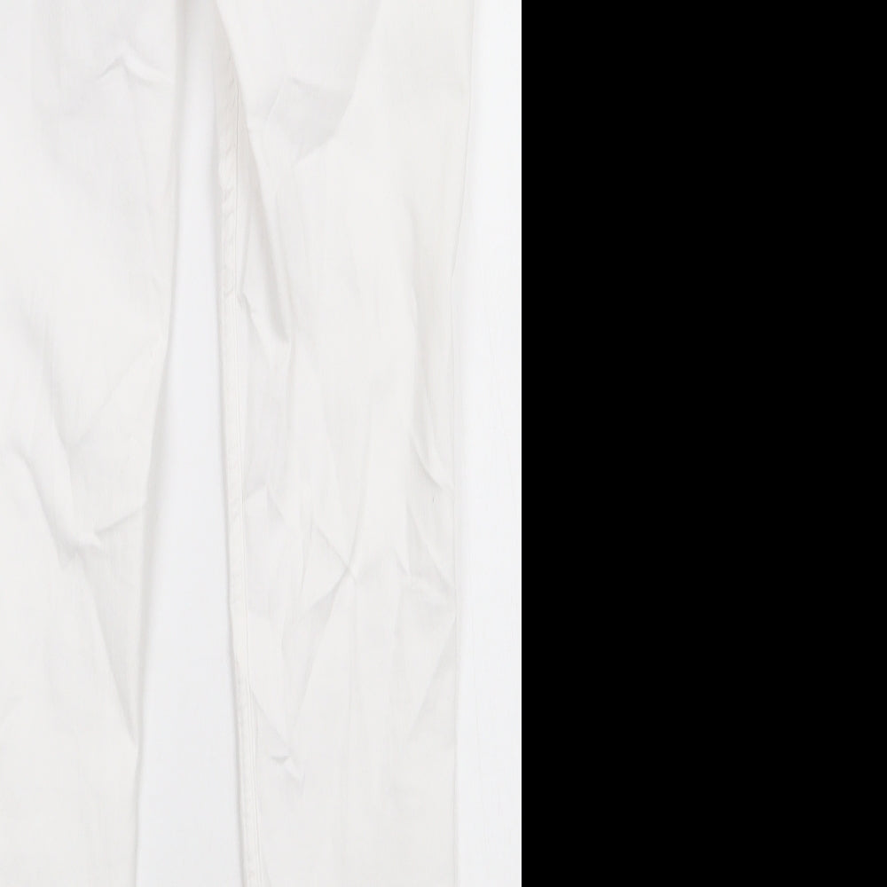 Marks and Spencer Womens White  Cotton Skinny Jeans Size 10 L30 in Regular Button