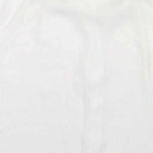 H&M Womens White  Polyester Basic Button-Up Size 8 V-Neck
