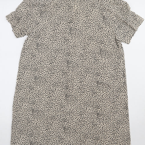 H&M Womens Brown Animal Print Viscose A-Line  Size 4  V-Neck Pullover