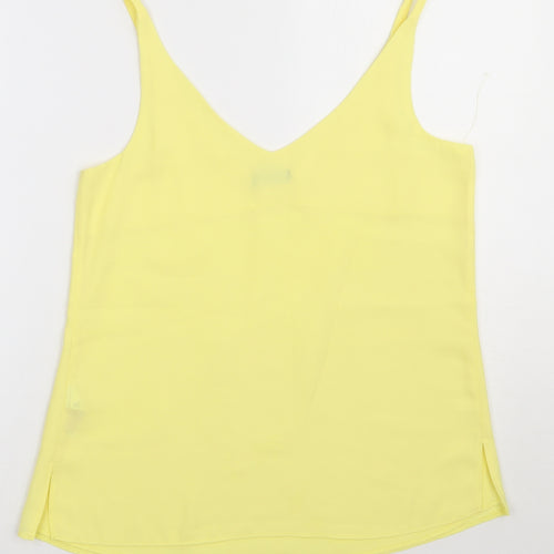 F&F Womens Yellow  Polyester Basic Tank Size 6 V-Neck
