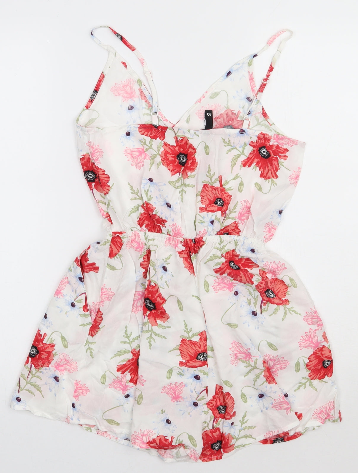 H&M Womens Pink Flecked Viscose Playsuit One-Piece Size 10  Pullover