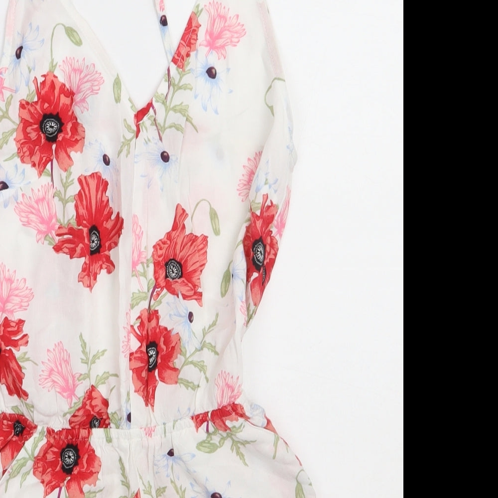H&M Womens Pink Flecked Viscose Playsuit One-Piece Size 10  Pullover