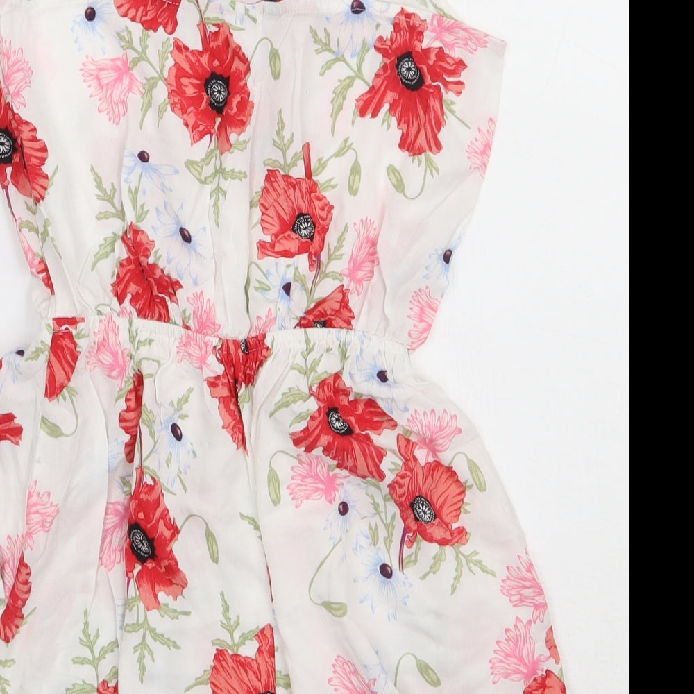 H&M Womens Pink Flecked Viscose Playsuit One-Piece Size 10  Pullover