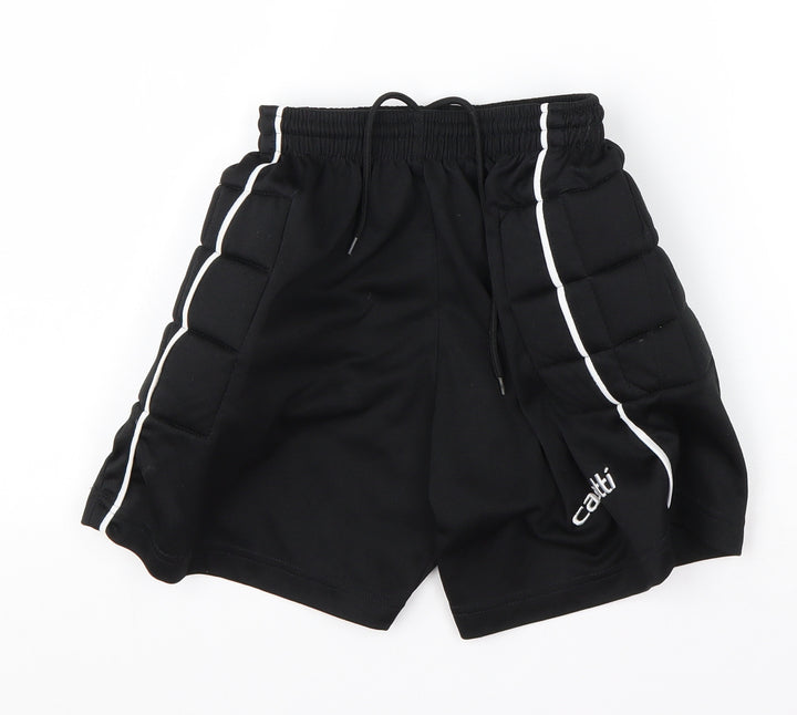 Carlotti Boys Black Polyester Sweat Shorts Size M Regular Drawstring