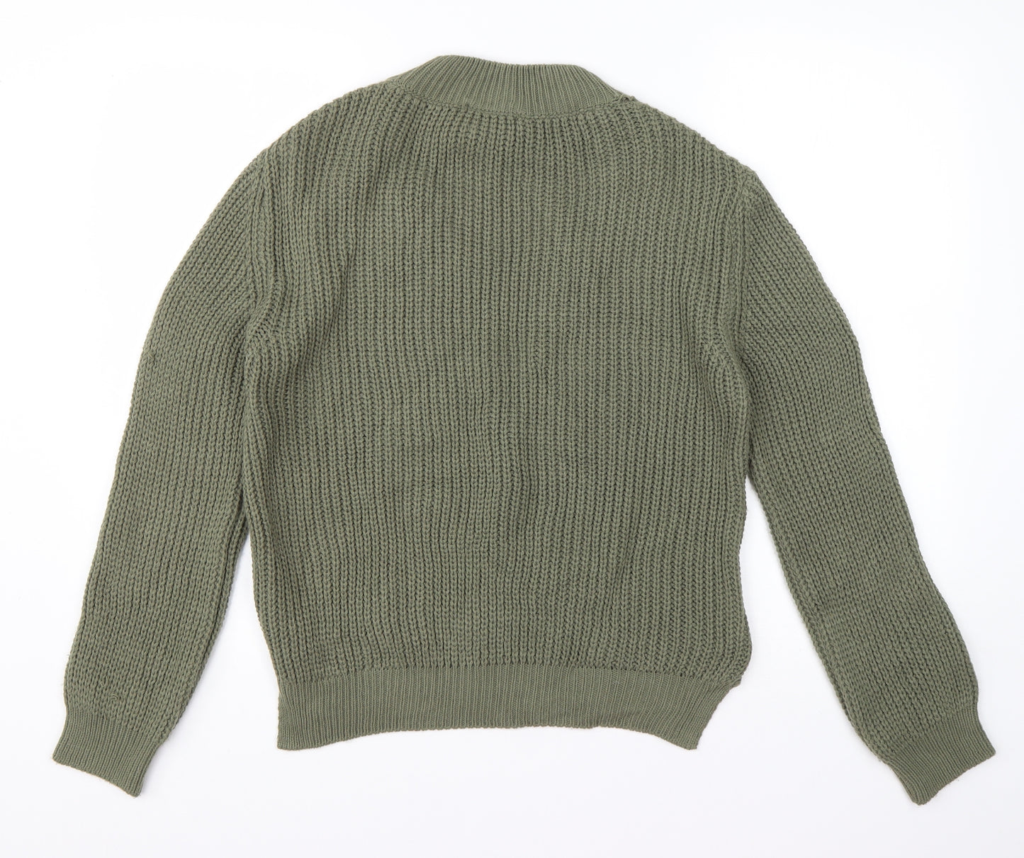 Select Womens Green Crew Neck  Acrylic Pullover Jumper Size M   - Cut Out Neckline