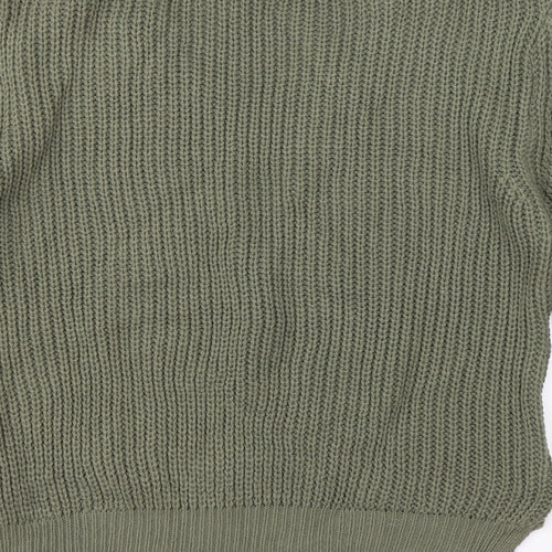 Select Womens Green Crew Neck  Acrylic Pullover Jumper Size M   - Cut Out Neckline