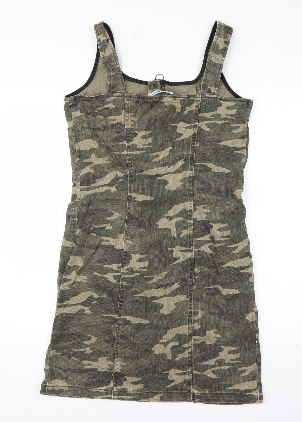 New Look Girls Green Camouflage Cotton Mini  Size 15 Years  Scoop Neck Pullover