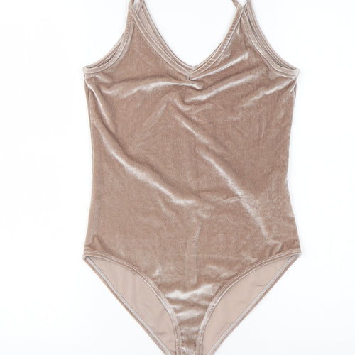 River Island Womens Brown  Polyester Bodysuit One-Piece Size 6  Pullover