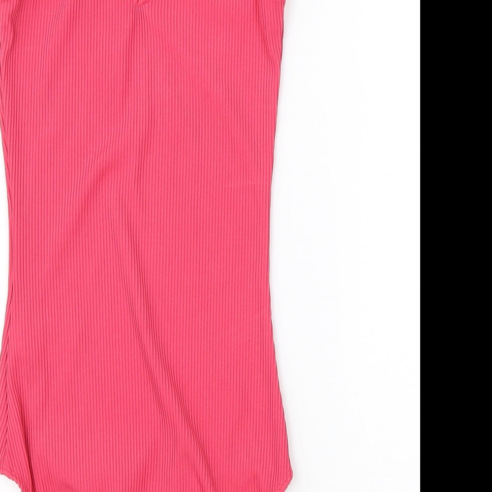 River Island Womens Pink  Polyester Bodysuit One-Piece Size 6  Pullover - Ribbed