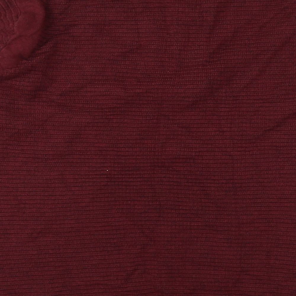 Avenue Mens Red High Neck  Cotton Pullover Jumper Size M   - Ribbed