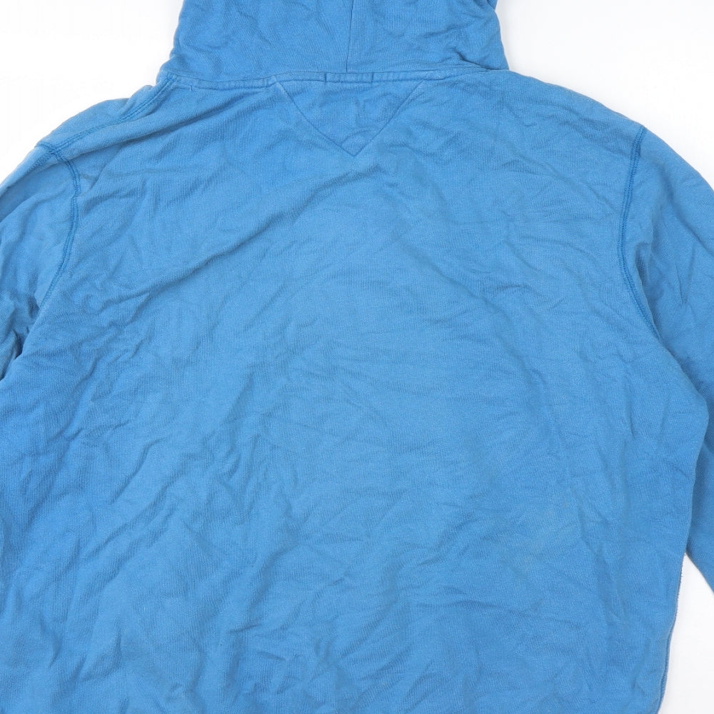 Hilfiger Denim Mens Blue  Cotton Pullover Hoodie Size 2XL