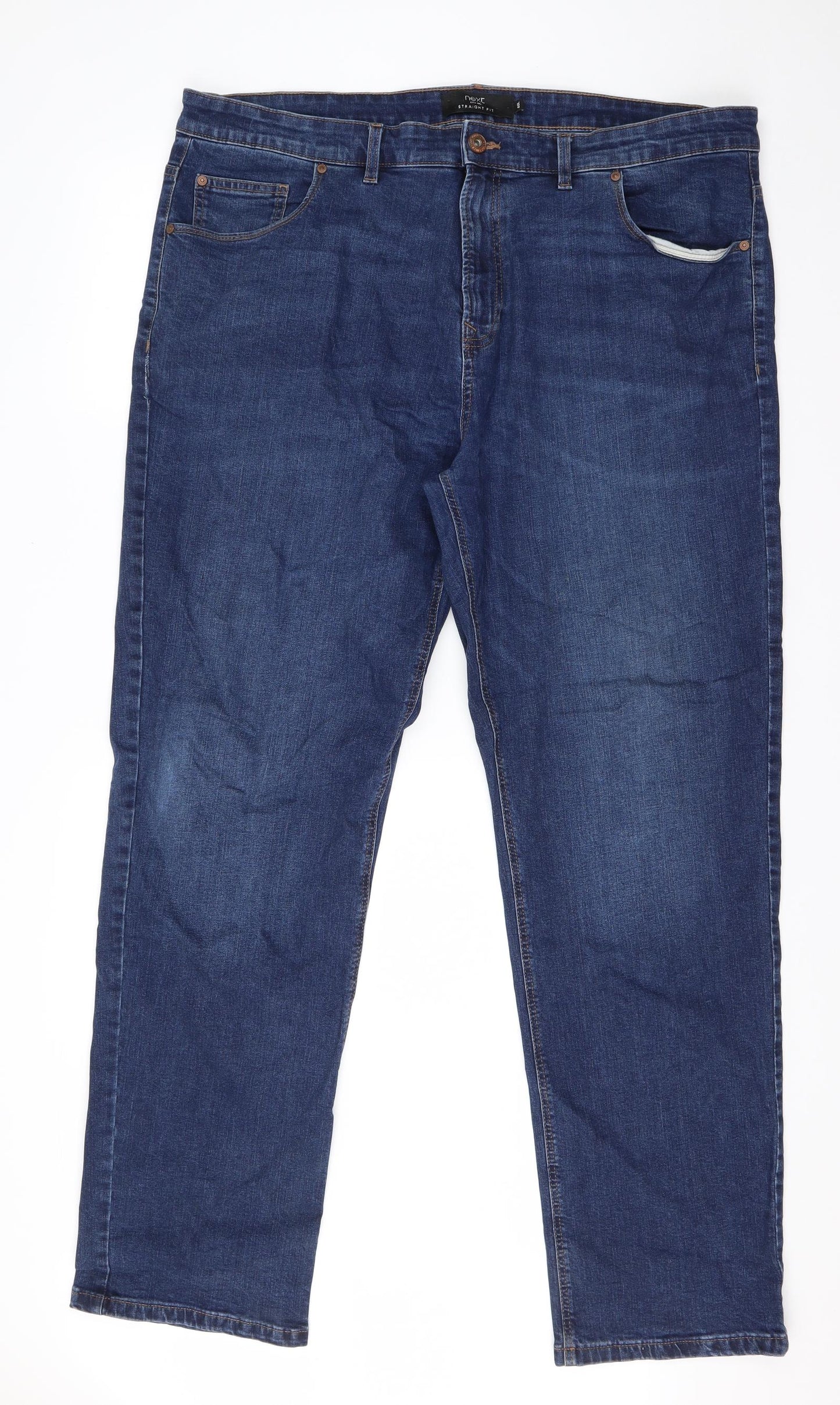 NEXT Mens Blue  Cotton Straight Jeans Size 40 in L32 in Regular Button