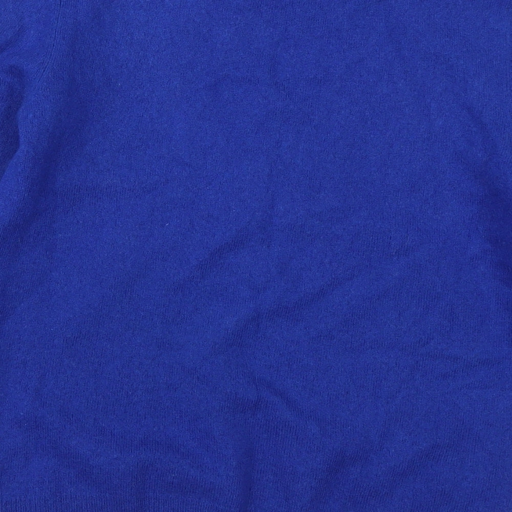 Woolovers Womens Blue Roll Neck  Wool Pullover Jumper Size S