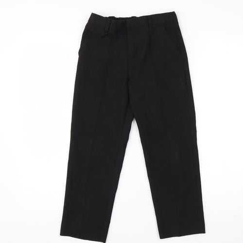 TU Boys Black  Polyester Dress Pants Trousers Size 7 Years  Regular Zip