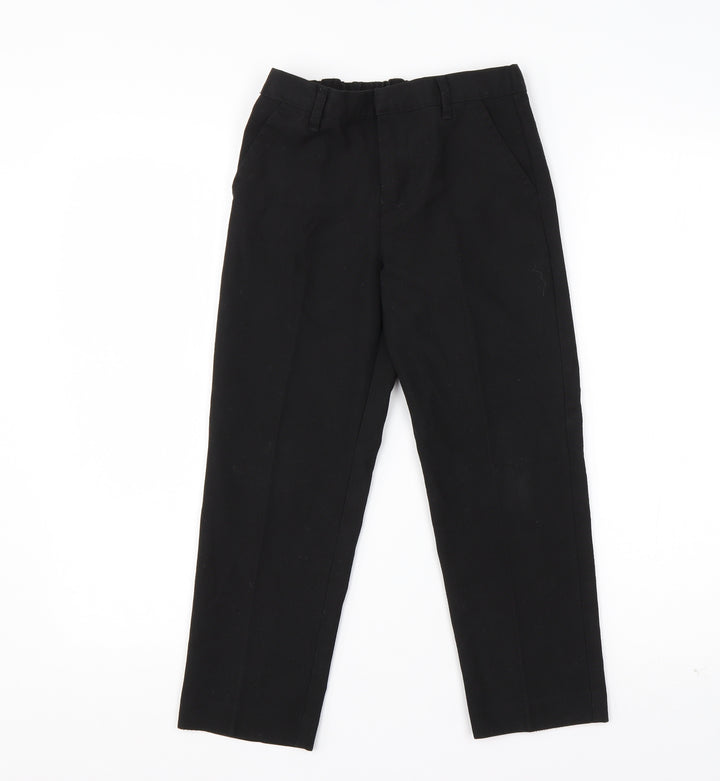 TU Boys Black  Polyester Dress Pants Trousers Size 7 Years  Regular Zip