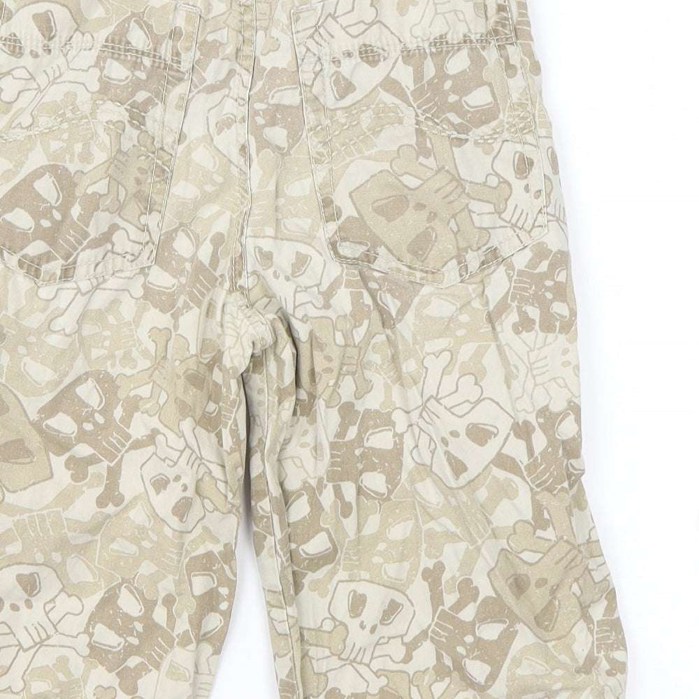 NEXT Boys Green Geometric Cotton Bermuda Shorts Size 9 Years  Regular Drawstring - Skulls