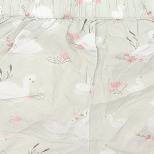 H&M Girls Green Geometric Cotton Sweat Shorts Size 4 Years  Regular  - Swans