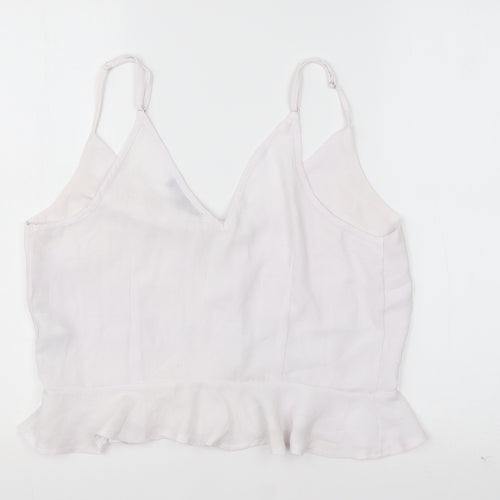 Cameo Rose Womens White  Polyester Camisole Tank Size 14 V-Neck