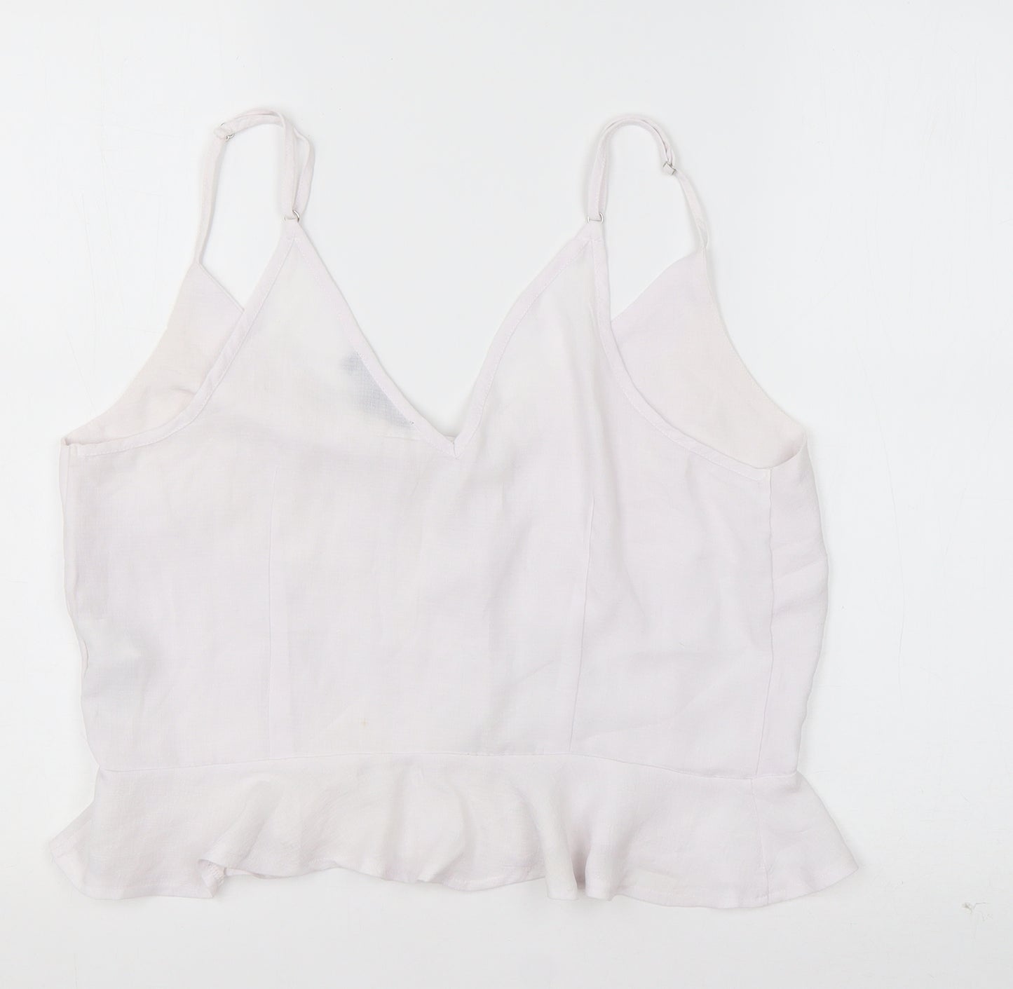 Cameo Rose Womens White  Polyester Camisole Tank Size 14 V-Neck