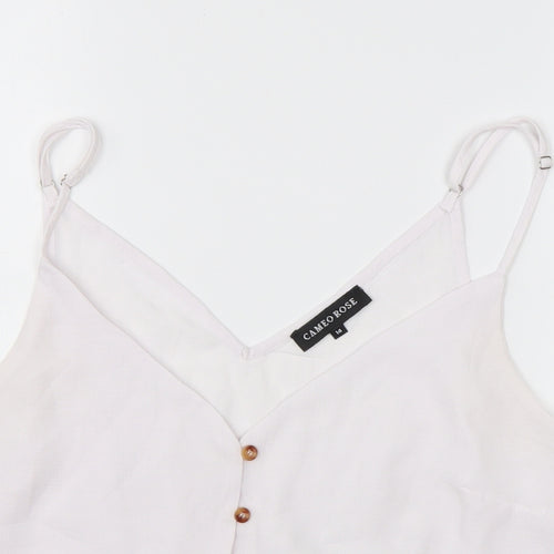 Cameo Rose Womens White  Polyester Camisole Tank Size 14 V-Neck