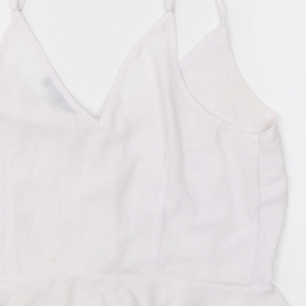 Cameo Rose Womens White  Polyester Camisole Tank Size 14 V-Neck
